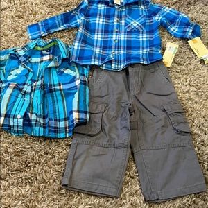 Boys size 18 mons (2 button shirts & 1 cargo pants